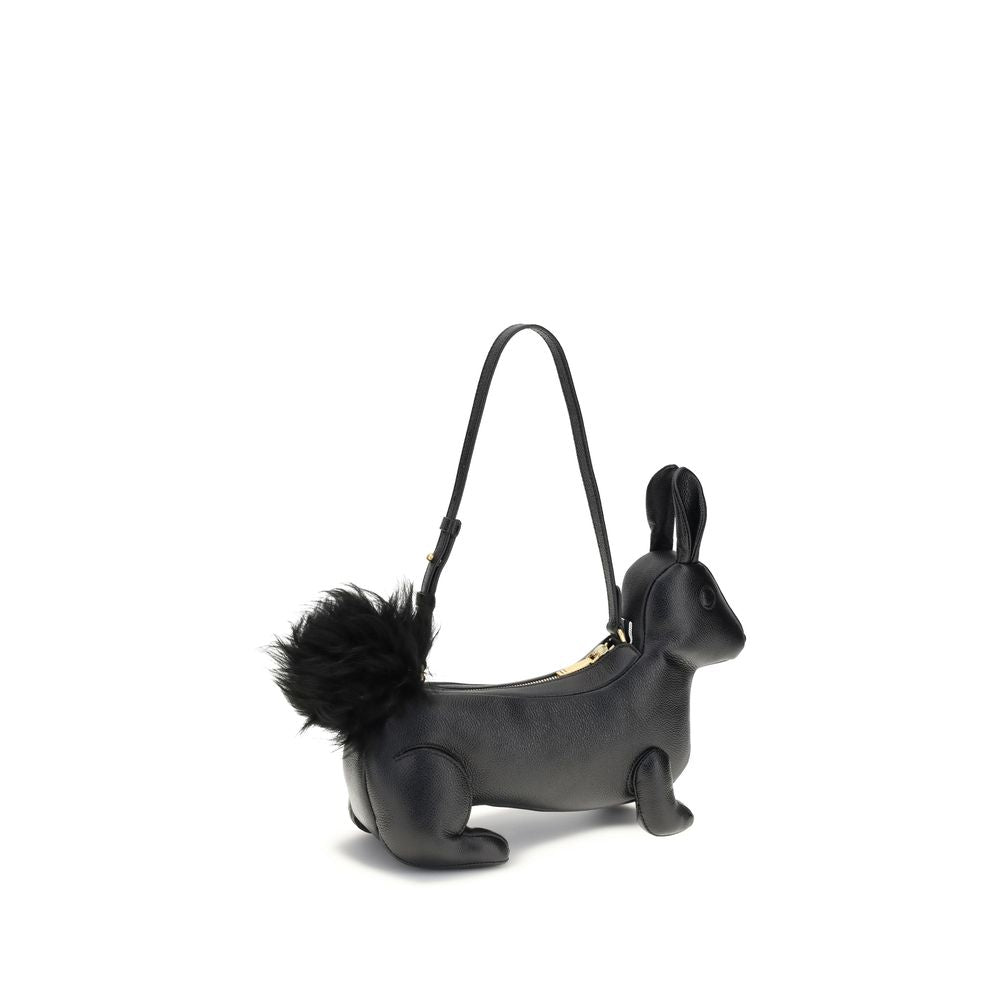 Thom Browne Schwarze Kalbshaut Bos Taurus Schultertasche